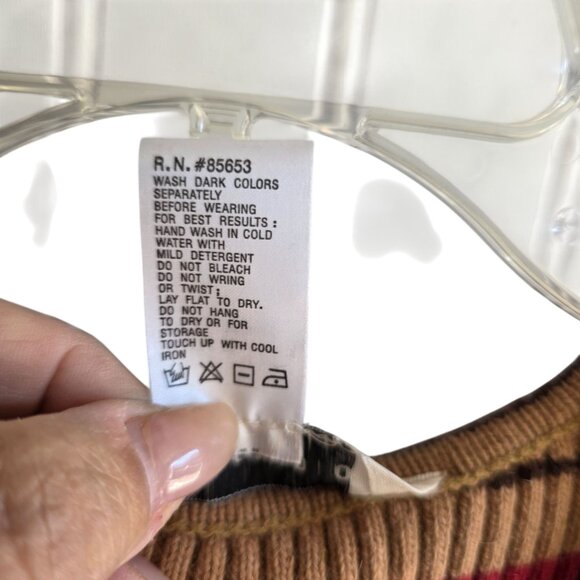 Ribbed Medium V-Neck Striped Sweater Vest Autumn Indie Hippy Minimalist New - Picture 4 of 8